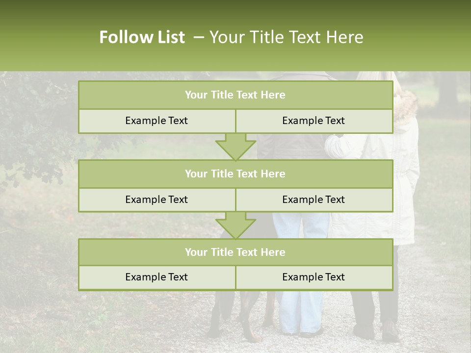 Couple On A Walk With The Dog PowerPoint Template