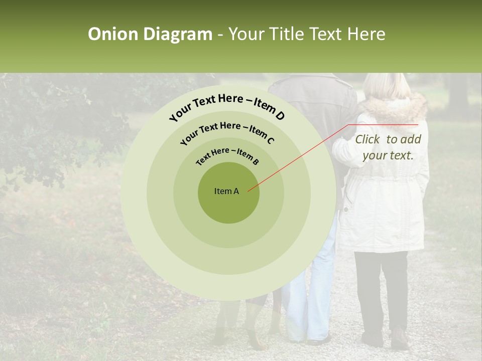 Couple On A Walk With The Dog PowerPoint Template