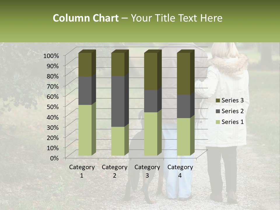 Couple On A Walk With The Dog PowerPoint Template