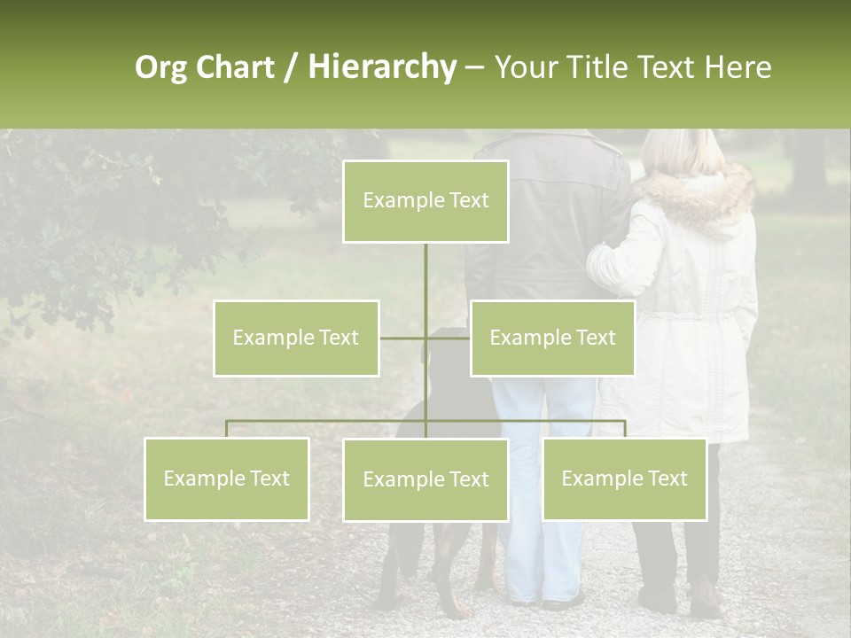 Couple On A Walk With The Dog PowerPoint Template