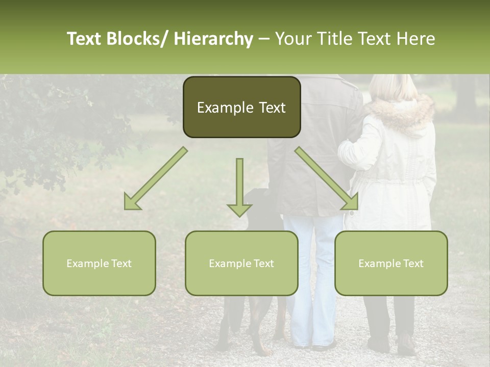 Couple On A Walk With The Dog PowerPoint Template