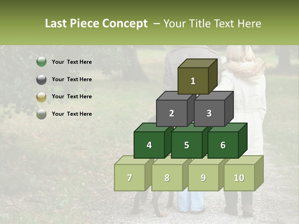 Couple On A Walk With The Dog PowerPoint Template