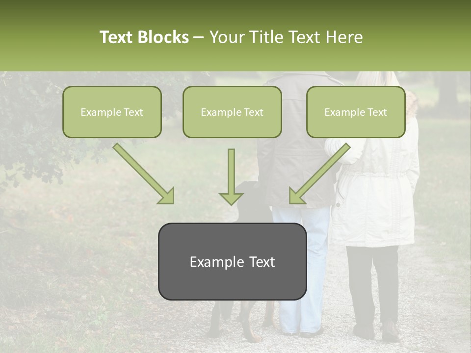 Couple On A Walk With The Dog PowerPoint Template
