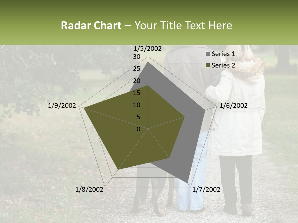 Couple On A Walk With The Dog PowerPoint Template