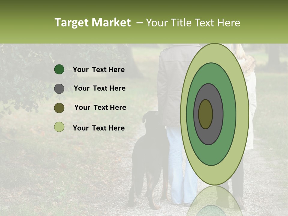 Couple On A Walk With The Dog PowerPoint Template