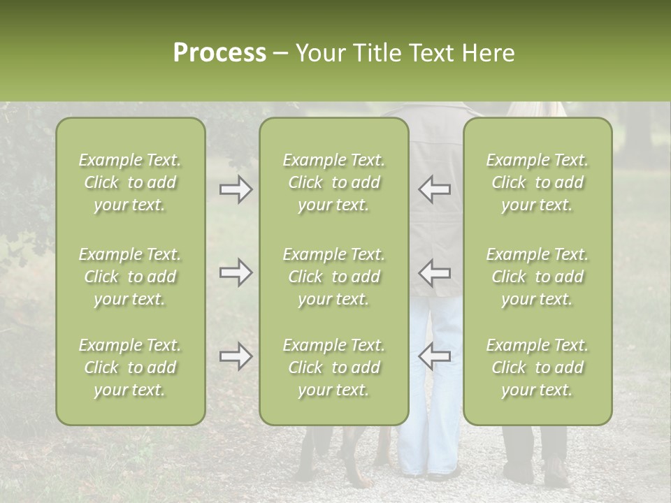 Couple On A Walk With The Dog PowerPoint Template