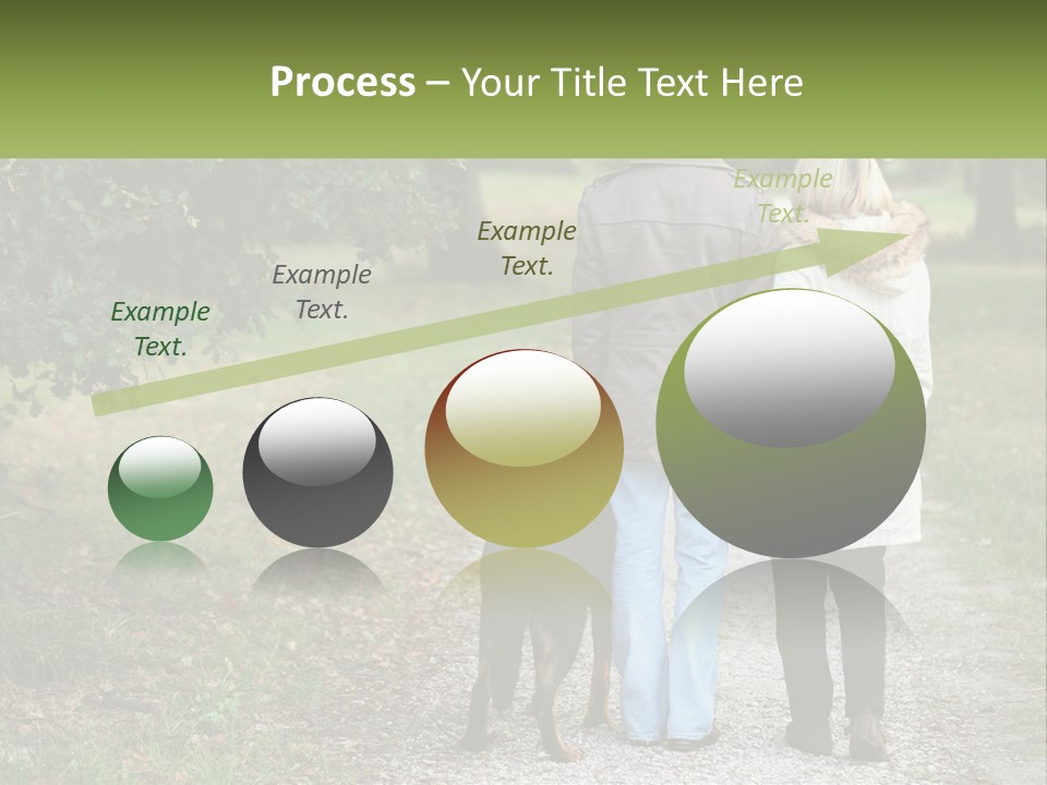 Couple On A Walk With The Dog PowerPoint Template