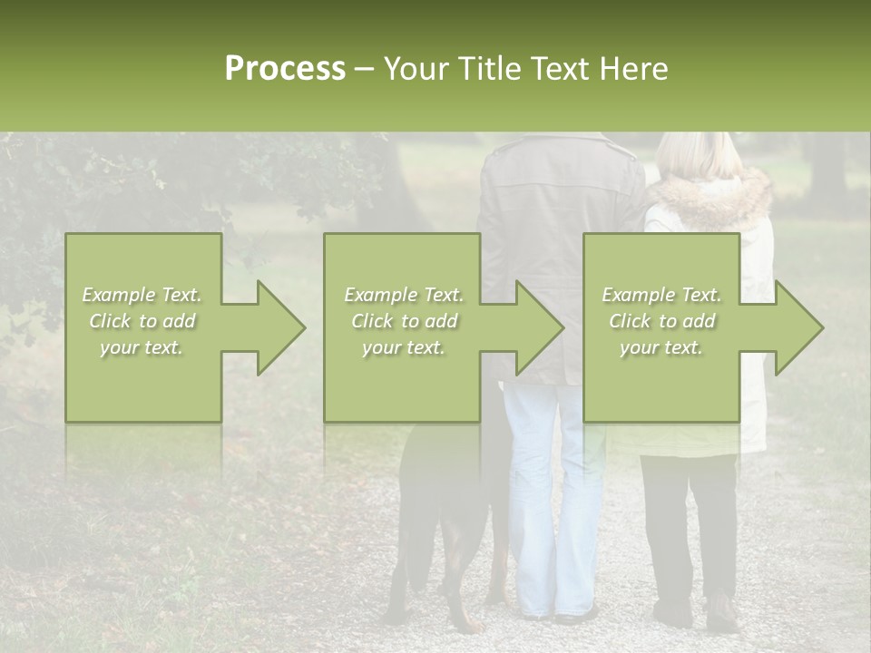 Couple On A Walk With The Dog PowerPoint Template