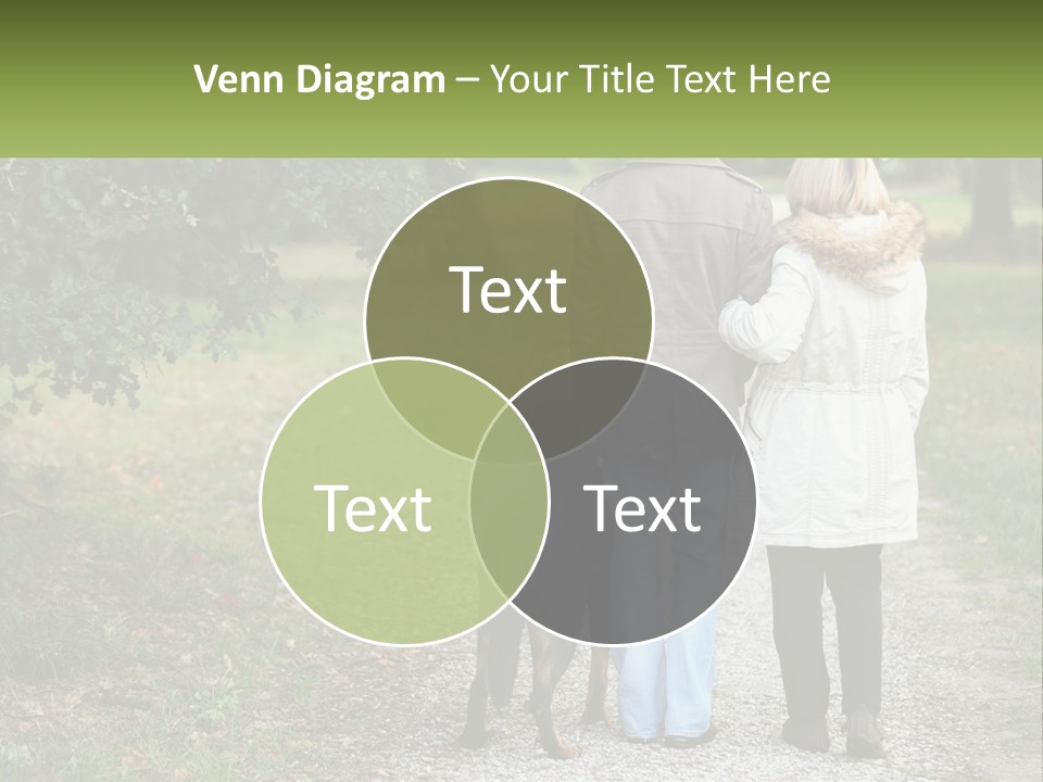 Couple On A Walk With The Dog PowerPoint Template