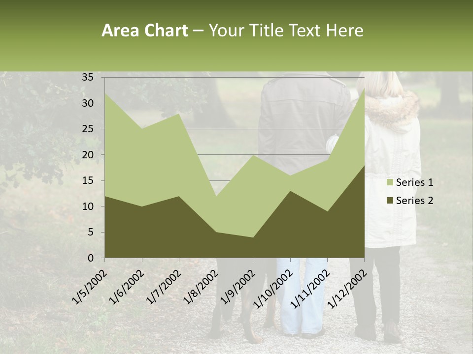 Couple On A Walk With The Dog PowerPoint Template