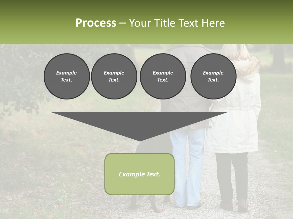 Couple On A Walk With The Dog PowerPoint Template