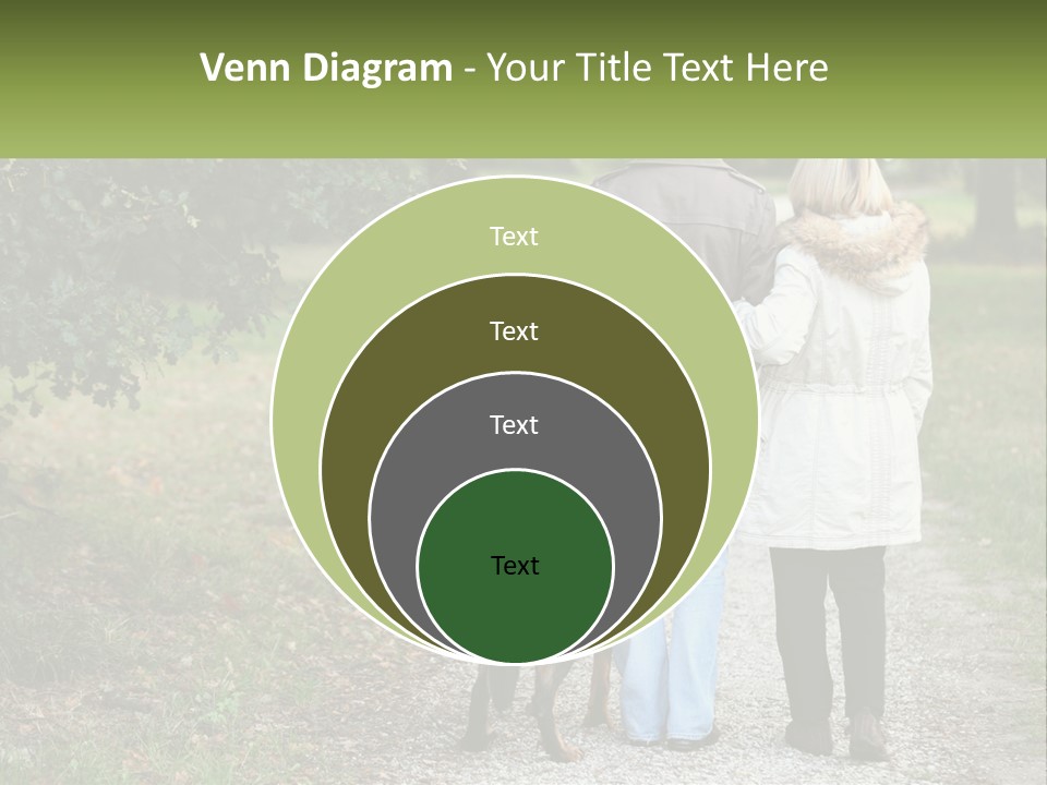 Couple On A Walk With The Dog PowerPoint Template