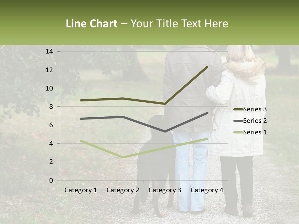 Couple On A Walk With The Dog PowerPoint Template