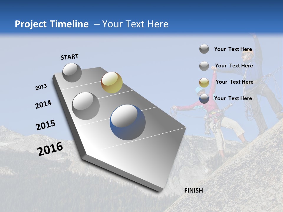 Climbing The Mountain PowerPoint Template