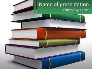 A Stack Of Books PowerPoint Template