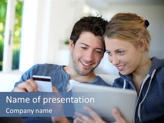 Payment For Purchases On The Tablet PowerPoint Template