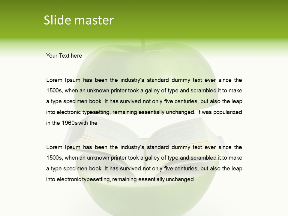 A Book In An Apple PowerPoint Template