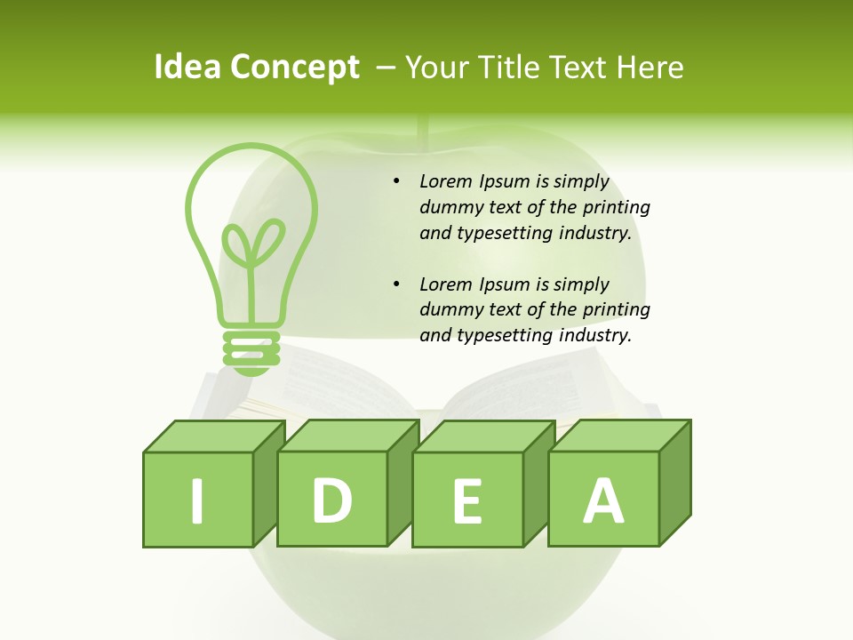 A Book In An Apple PowerPoint Template