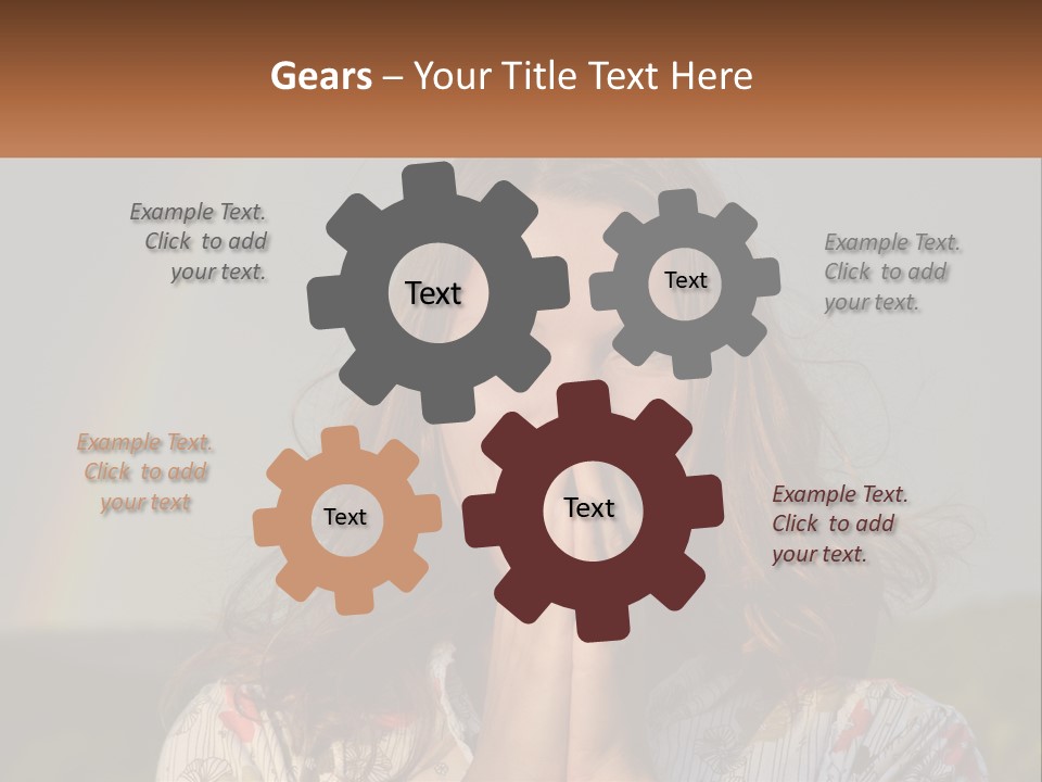 Girl And Rainbow PowerPoint Template