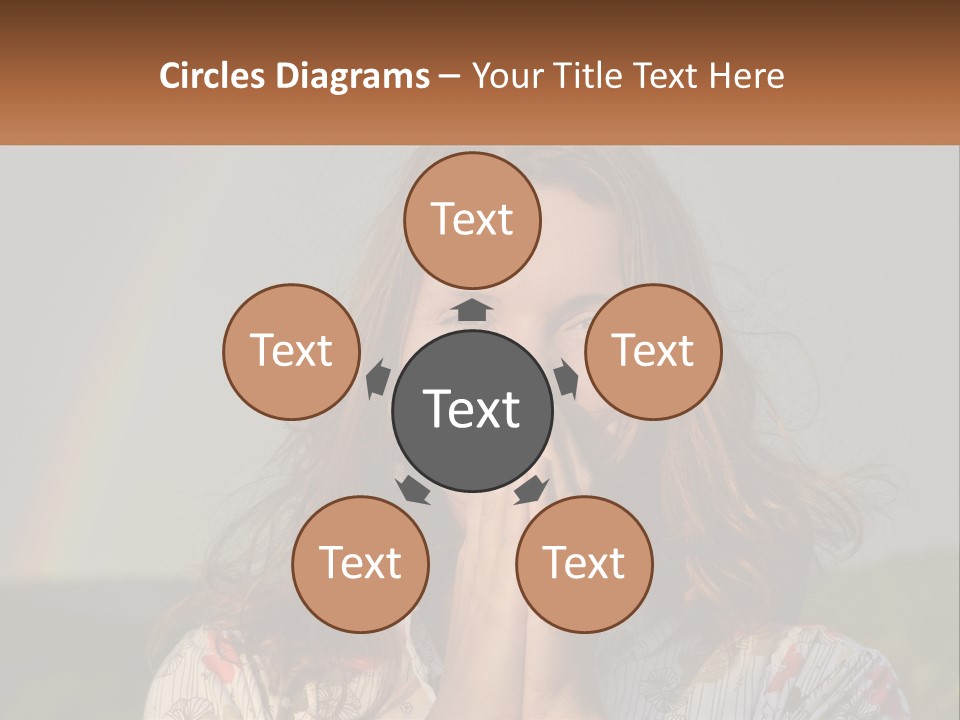 Girl And Rainbow PowerPoint Template