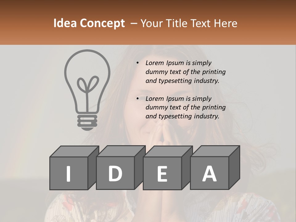 Girl And Rainbow PowerPoint Template