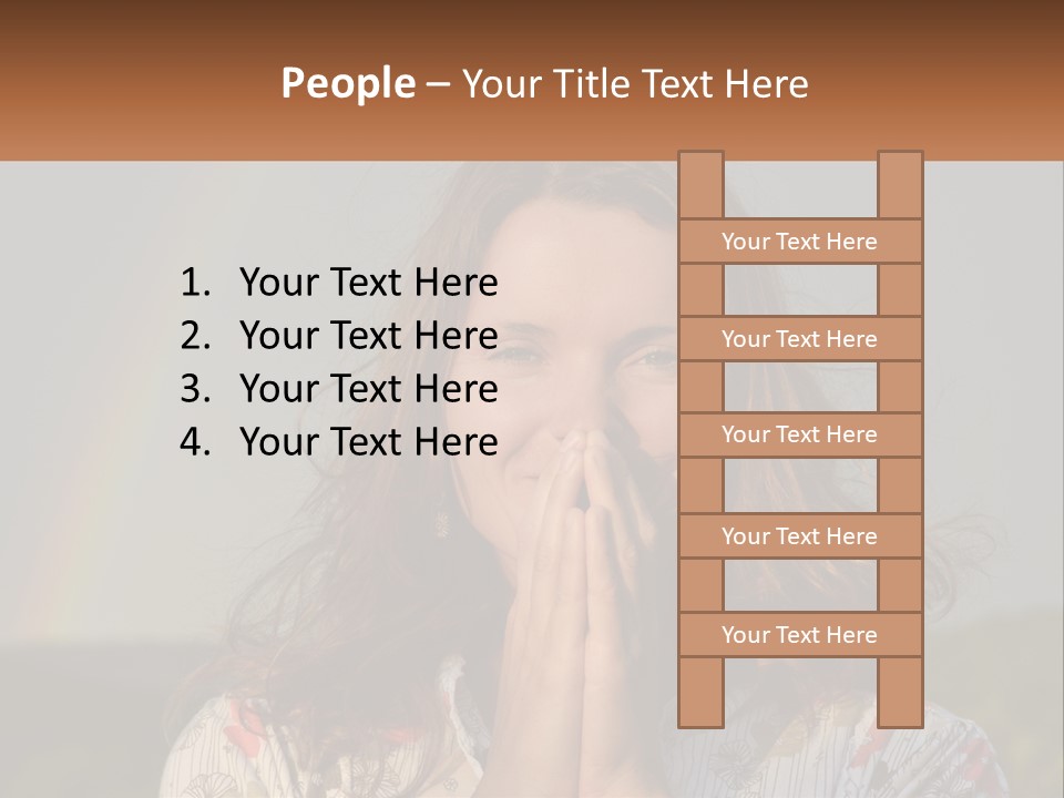 Girl And Rainbow PowerPoint Template