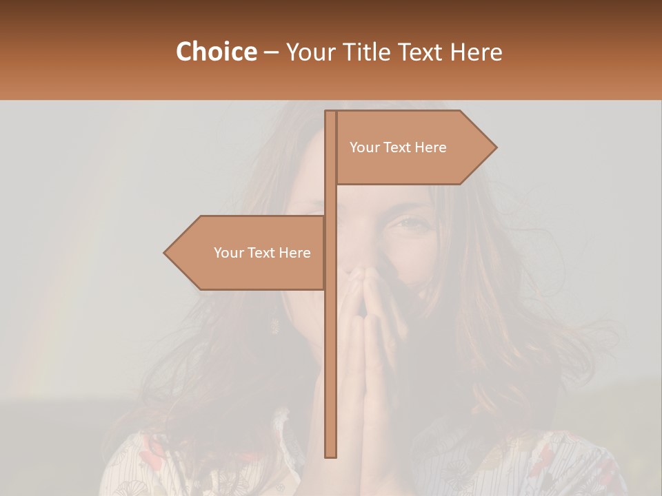 Girl And Rainbow PowerPoint Template