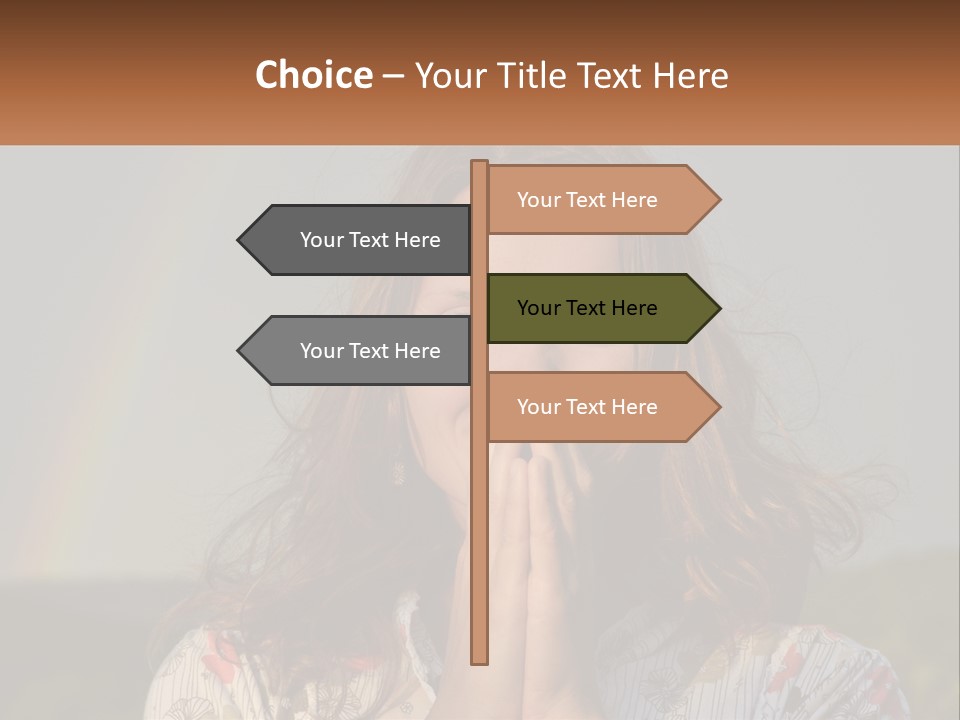 Girl And Rainbow PowerPoint Template