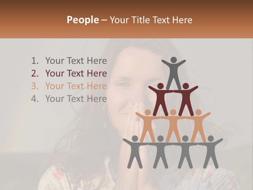 Girl And Rainbow PowerPoint Template