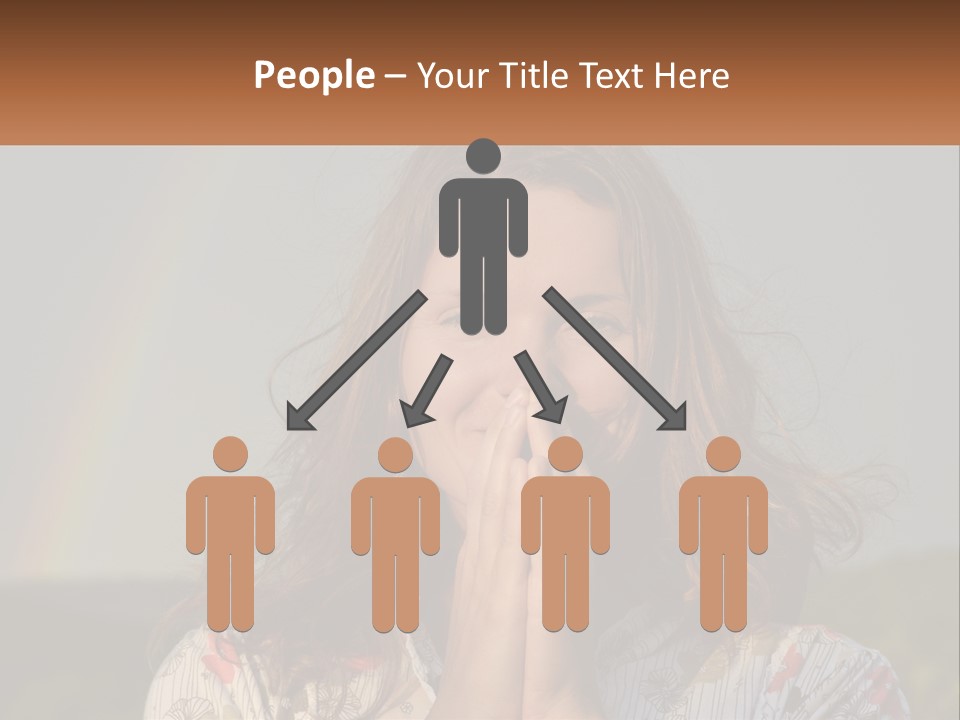 Girl And Rainbow PowerPoint Template