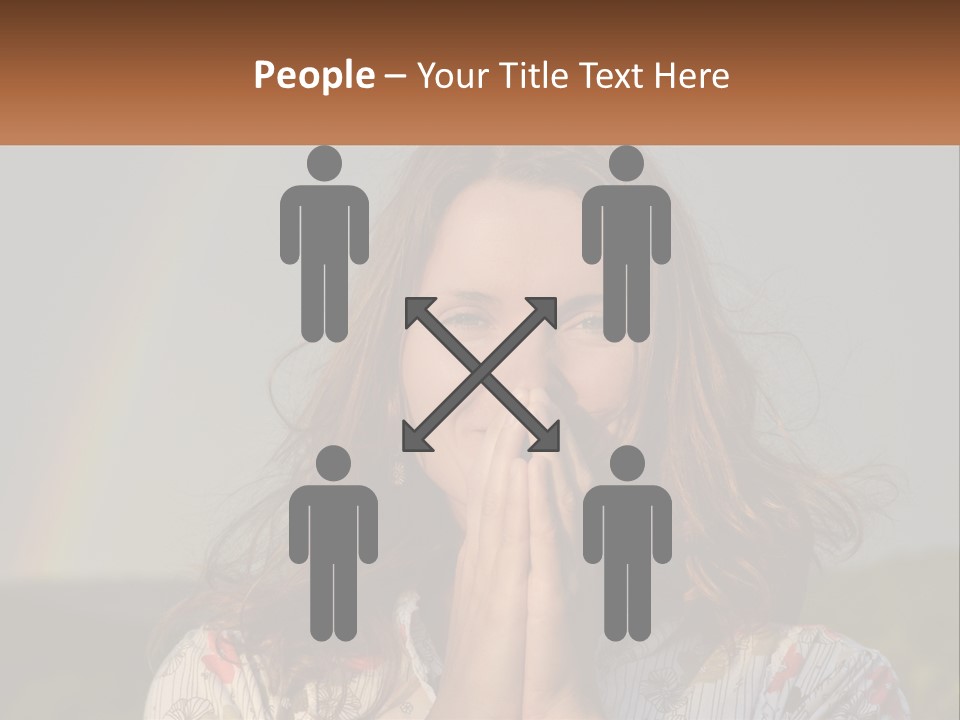 Girl And Rainbow PowerPoint Template