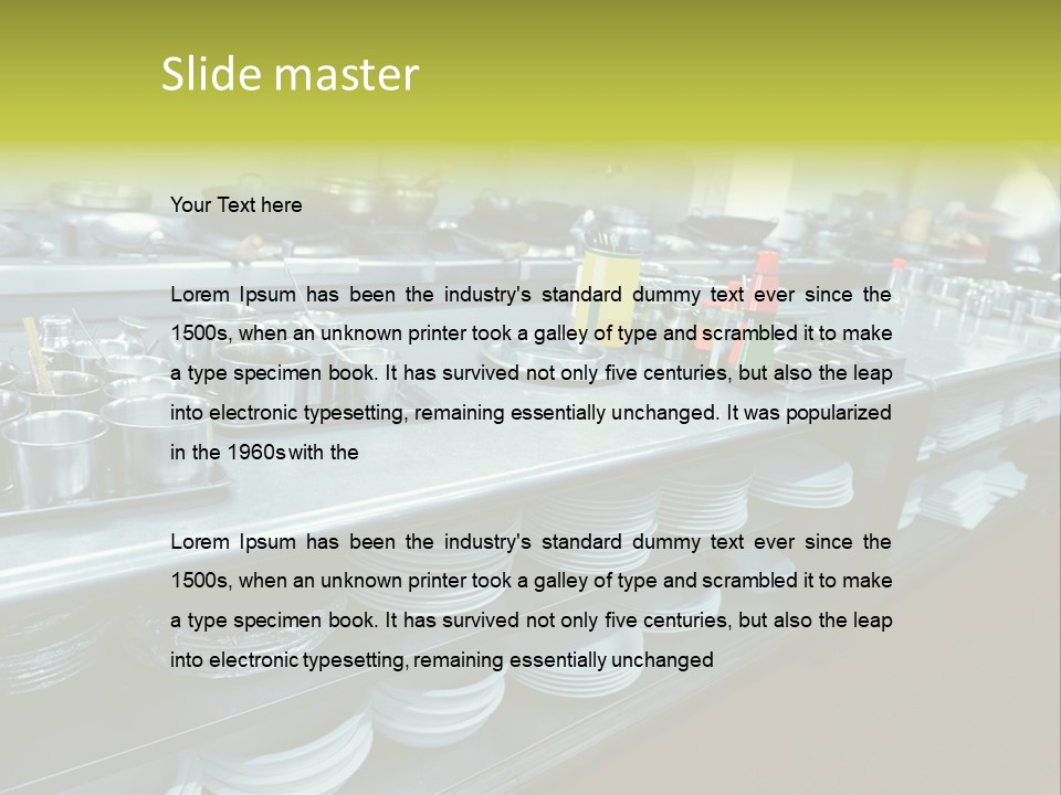 Kitchen In The Restaurant PowerPoint Template