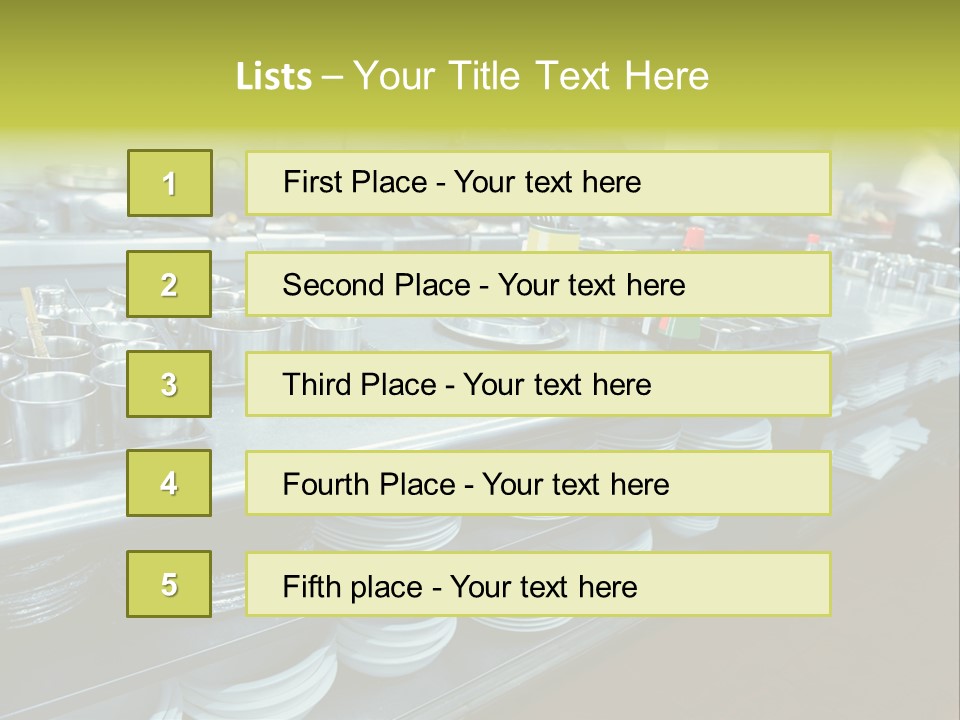 Kitchen In The Restaurant PowerPoint Template