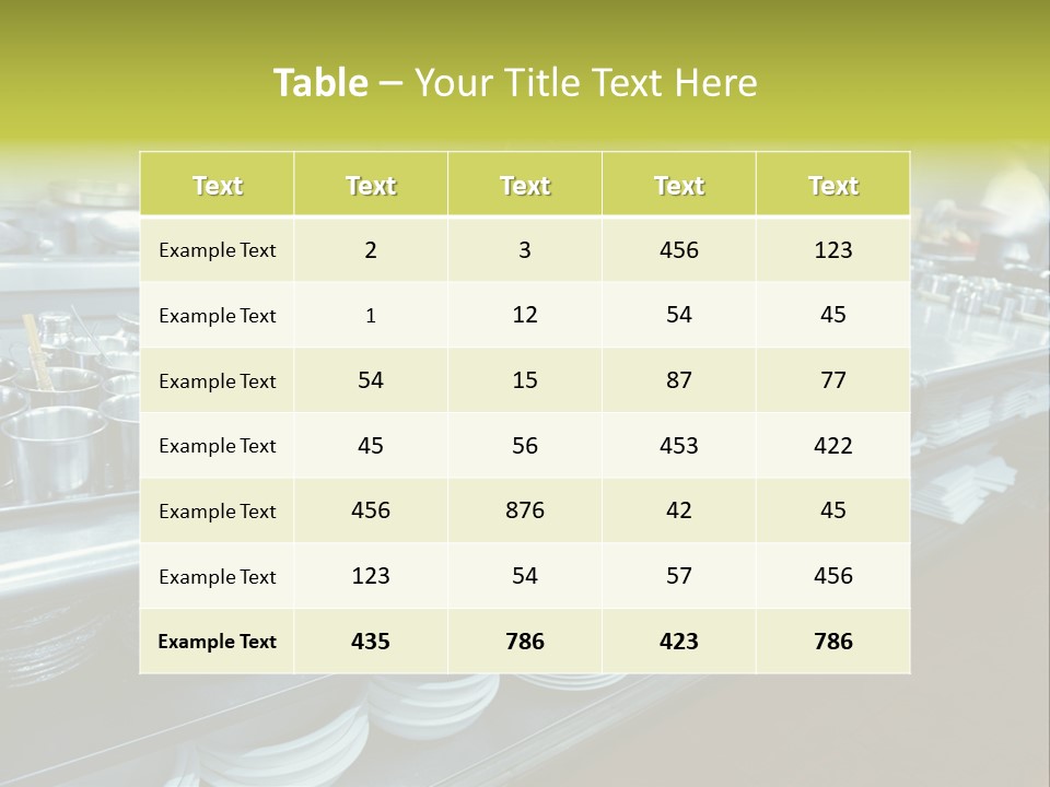 Kitchen In The Restaurant PowerPoint Template