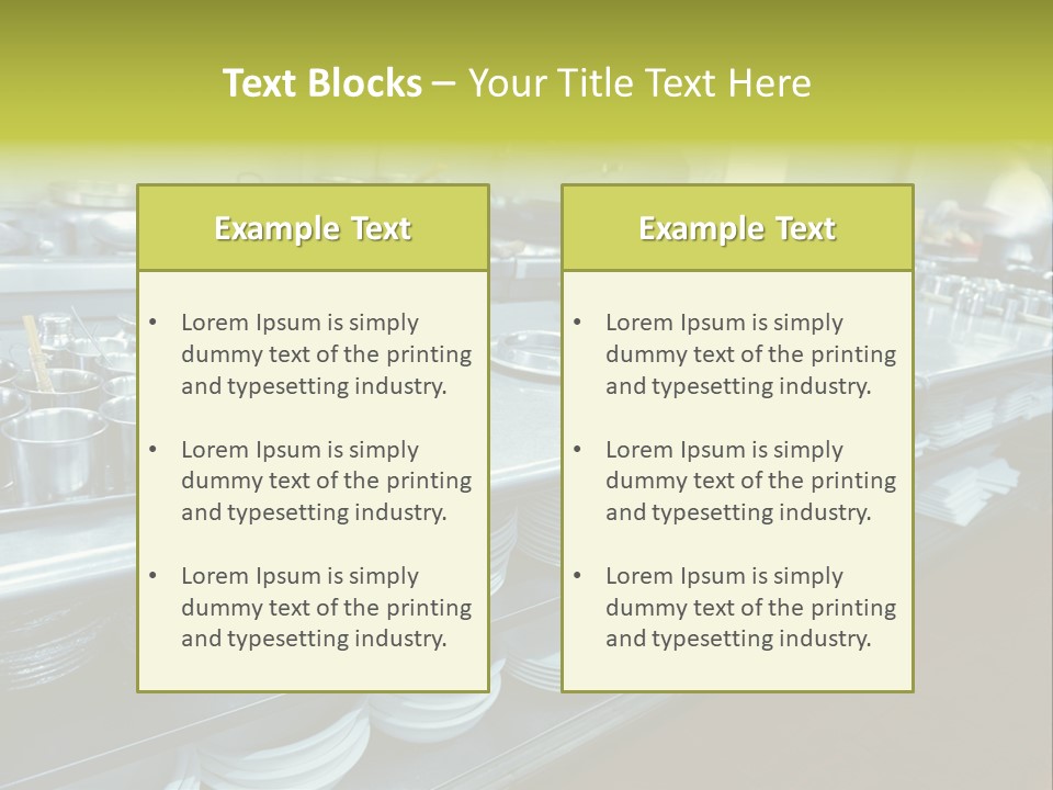 Kitchen In The Restaurant PowerPoint Template