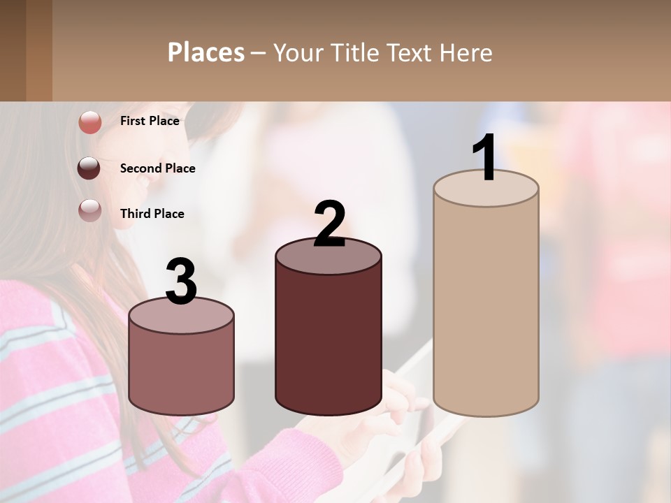 Girl With Tablet PowerPoint Template