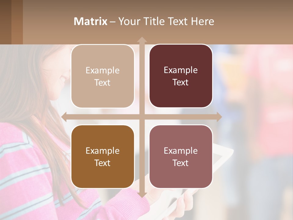 Girl With Tablet PowerPoint Template