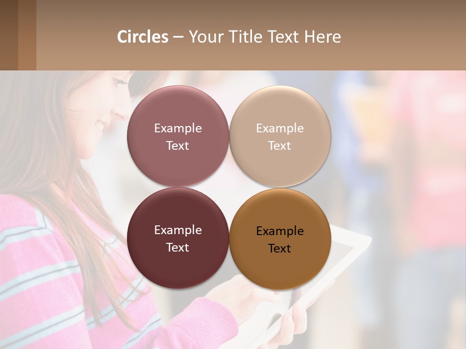 Girl With Tablet PowerPoint Template