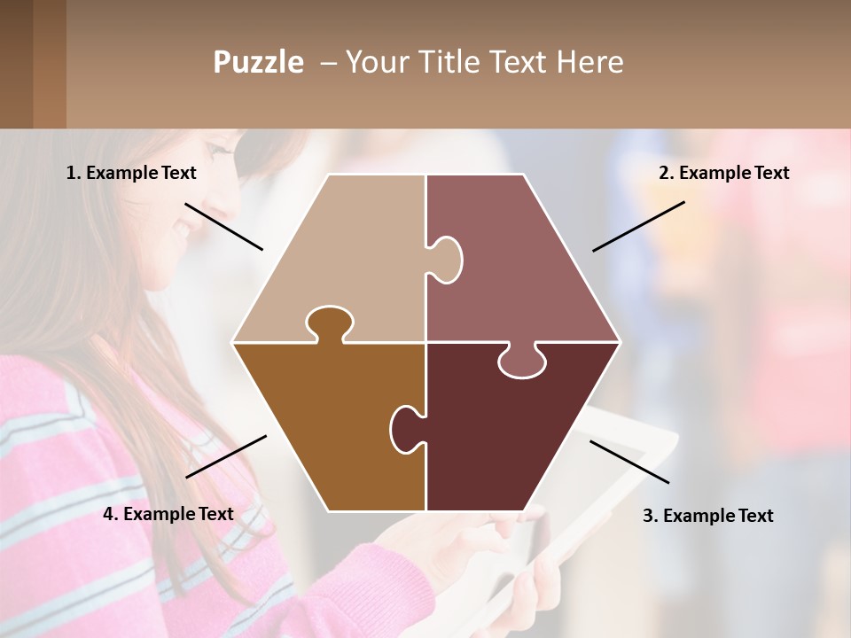 Girl With Tablet PowerPoint Template