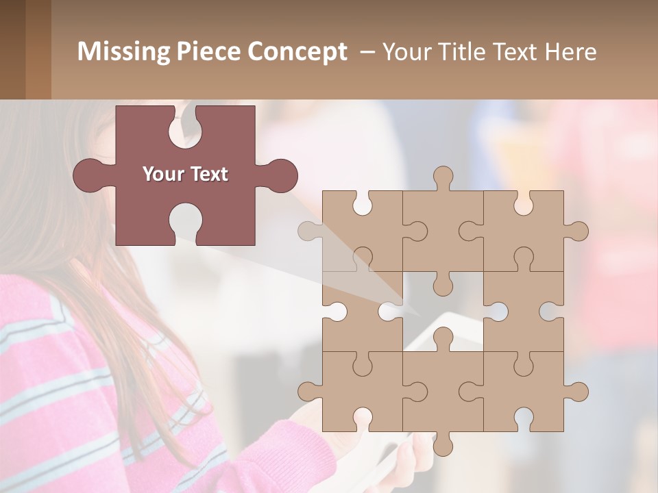 Girl With Tablet PowerPoint Template