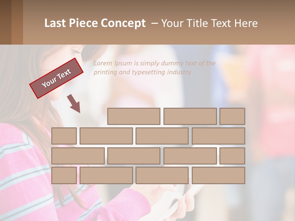 Girl With Tablet PowerPoint Template