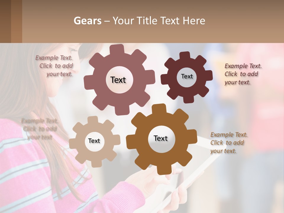 Girl With Tablet PowerPoint Template