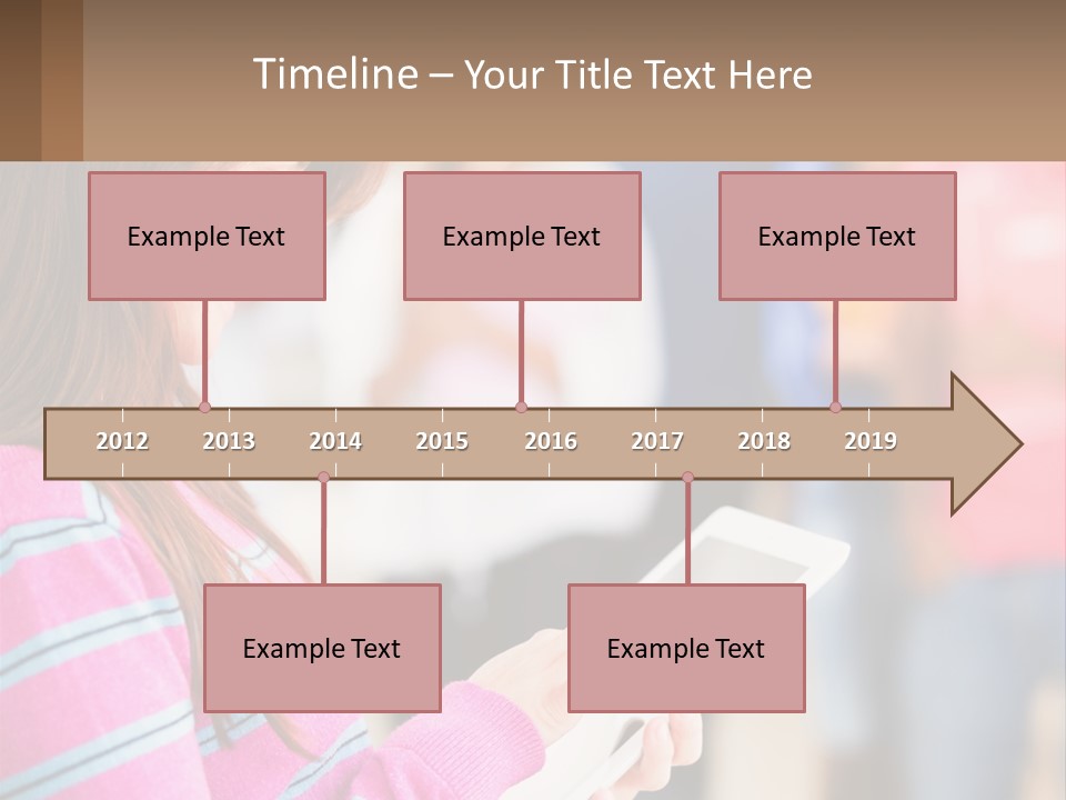 Girl With Tablet PowerPoint Template