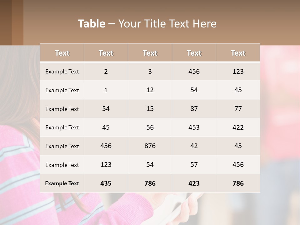 Girl With Tablet PowerPoint Template