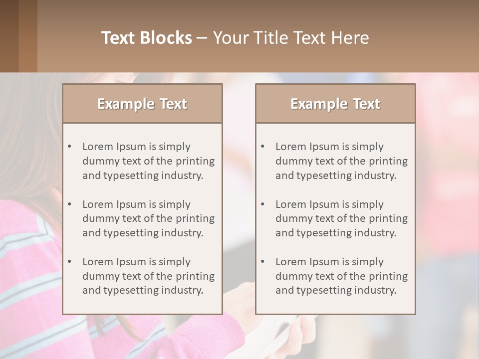 Girl With Tablet PowerPoint Template