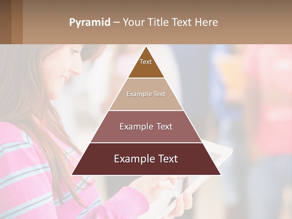 Girl With Tablet PowerPoint Template