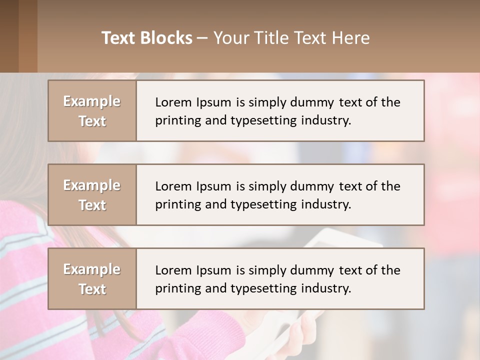 Girl With Tablet PowerPoint Template