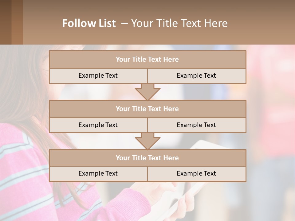 Girl With Tablet PowerPoint Template