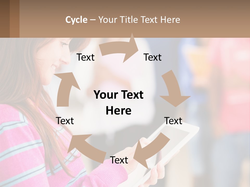 Girl With Tablet PowerPoint Template