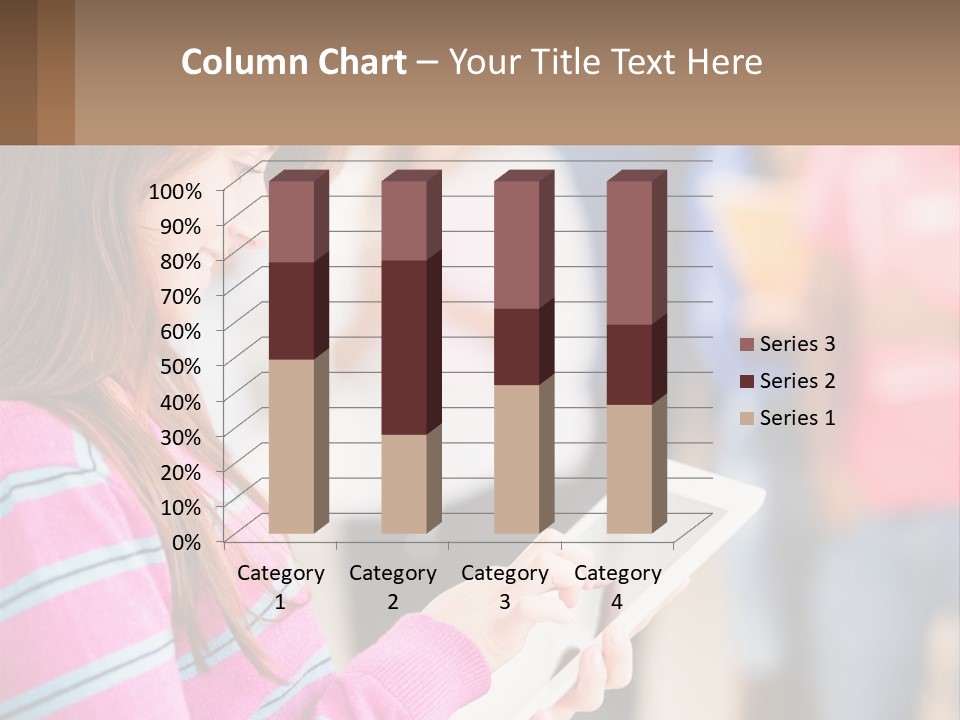 Girl With Tablet PowerPoint Template